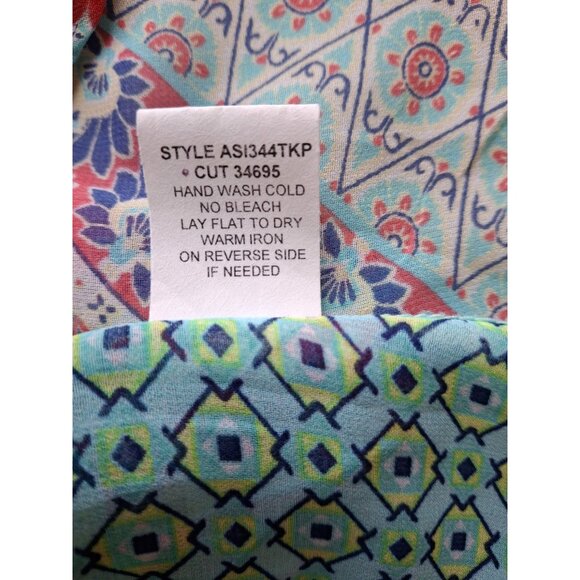 Fig & Flower Womens Blouse PS Multicolor Sheer Lace Blouson Sleeve Boho Hippie - Picture 5 of 7